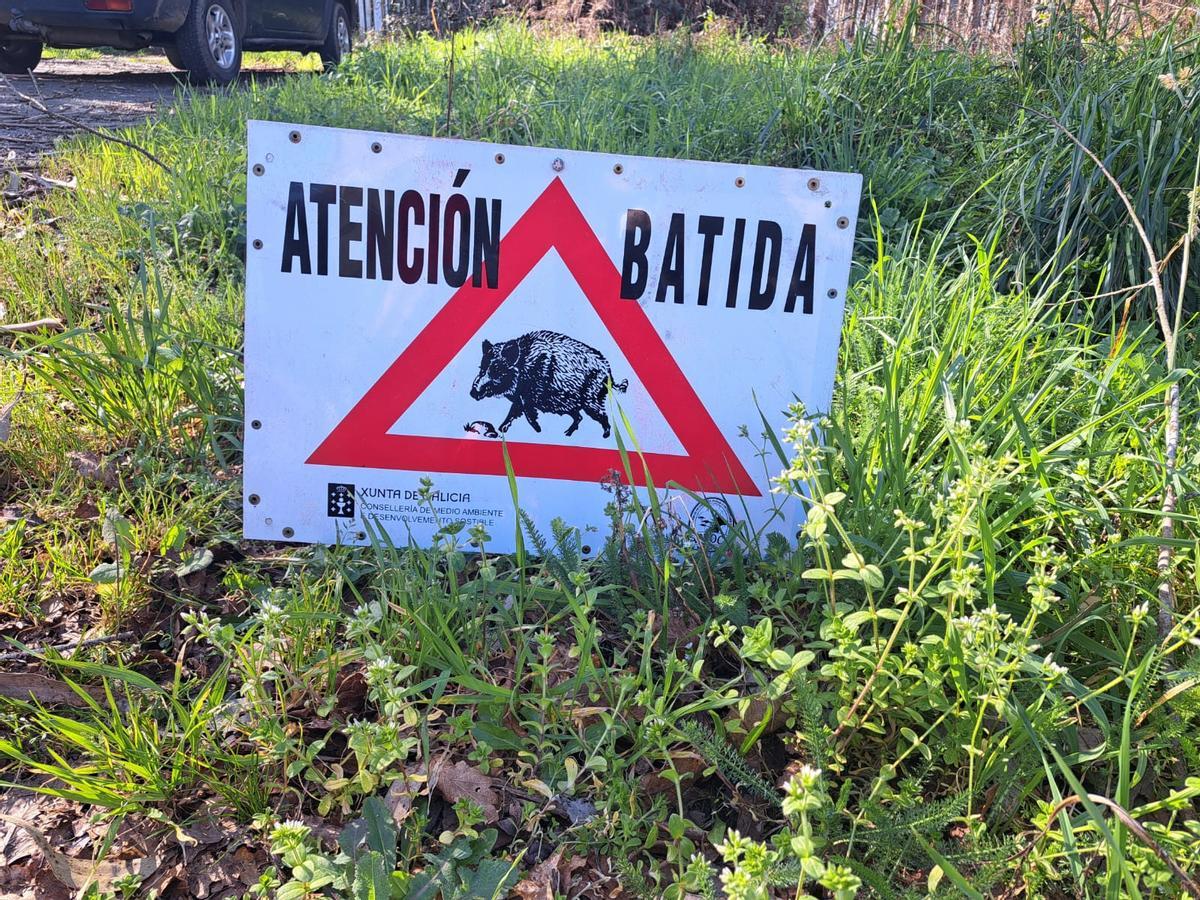 Cartel de una batida este domingo en Meixonfrío