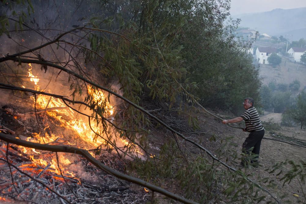 El incendio ha arrasado la zona de Verín.