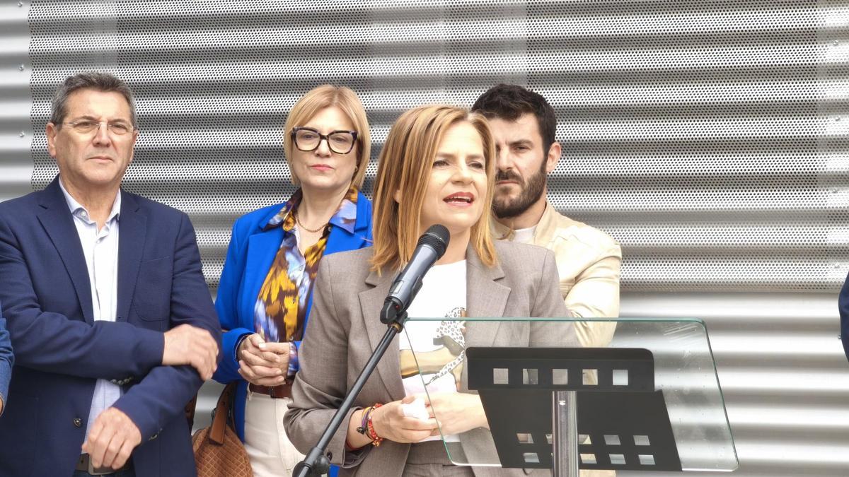 Pilar Bernabé, esta mañana en Aielo de Malferit.