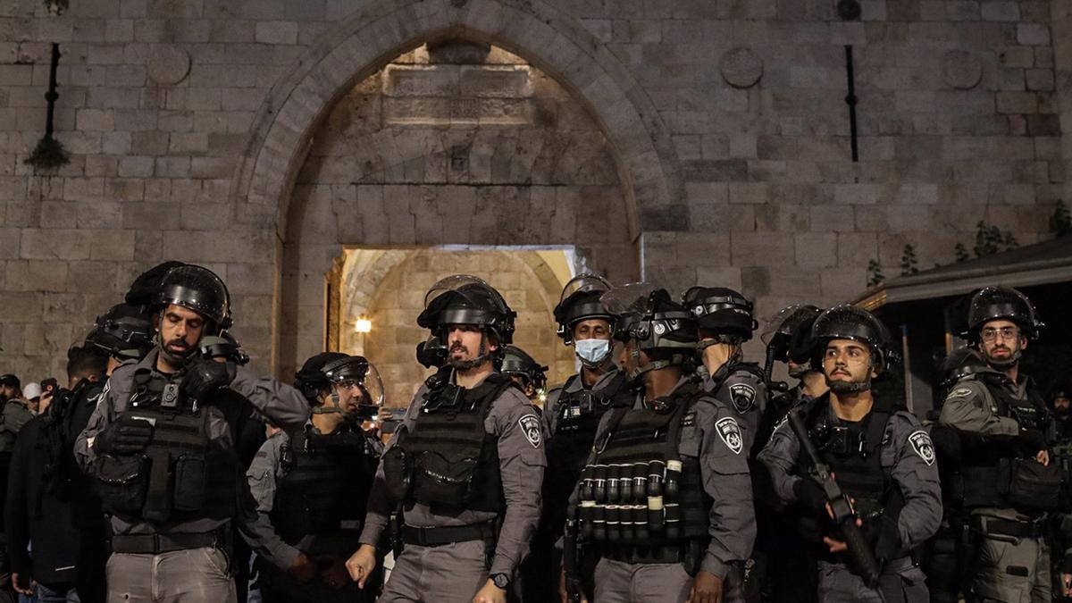 Policía de Israel durante una protesta en Jerusalén.