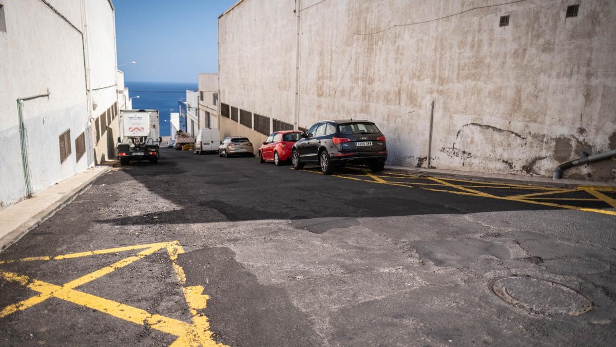 Una de las calles del Polígono Industrial Buenos Aires, Costa Sur, situado en Santa Cruz de Tenerife.