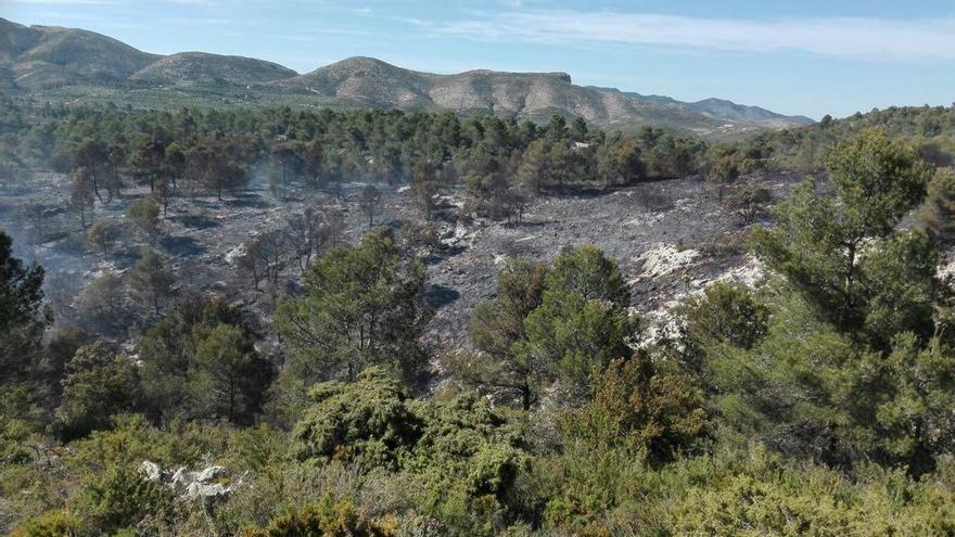 Extinguido el incendio de la Vall de Laguar tras calcinar 4 hectáreas