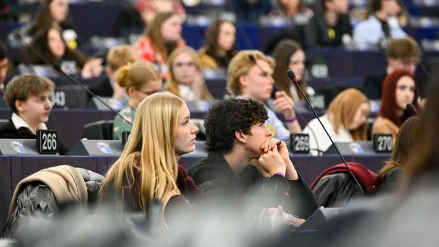 Alumnado de la Consolación participa en una sesión del Parlamento europeo con el programa Euroescola