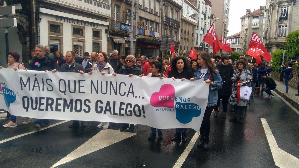 Imaxe de arquivo dunha manifestación de Queremos Galego