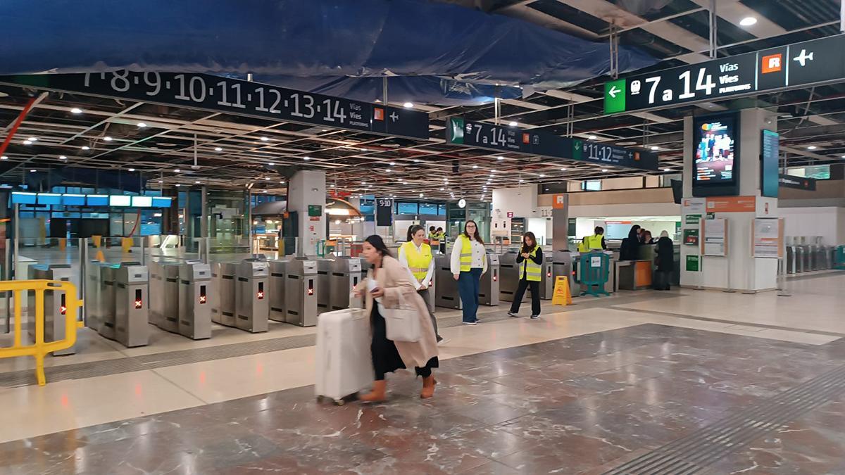 El vestíbulo de la estación de Sants, el jueves 22 de enero por la mañana