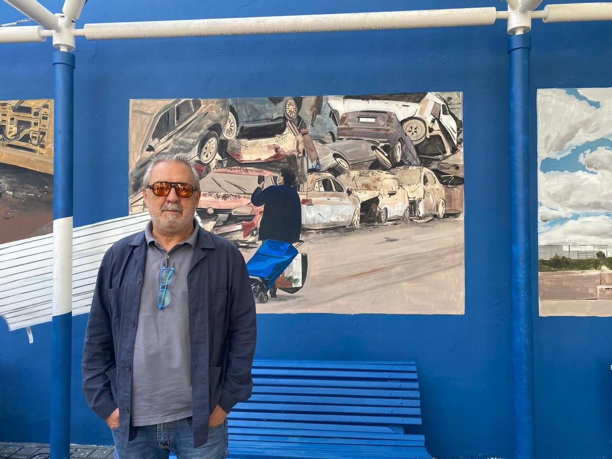 Cicatrius visibles, fotografía del vecino Miguel Tarín, pintada por Escif.