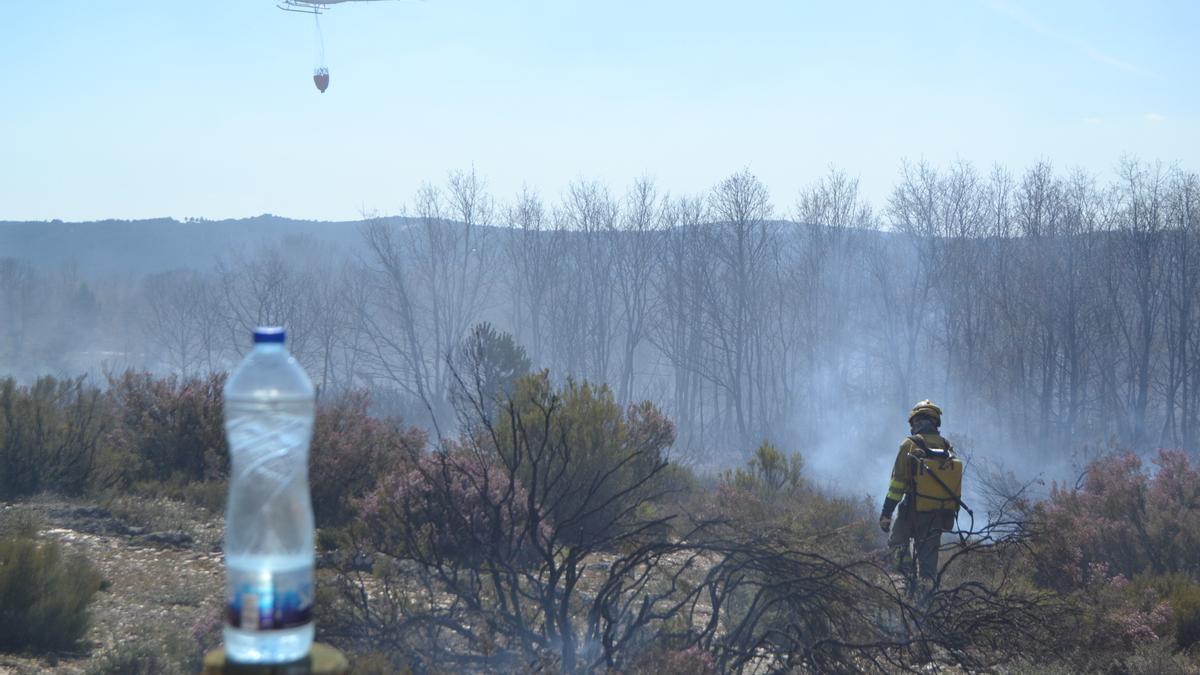 Extinción de un incendio forestal en Sanabria