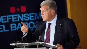 Laporta comparece ante los medios para presentar los miembros de su candidatura