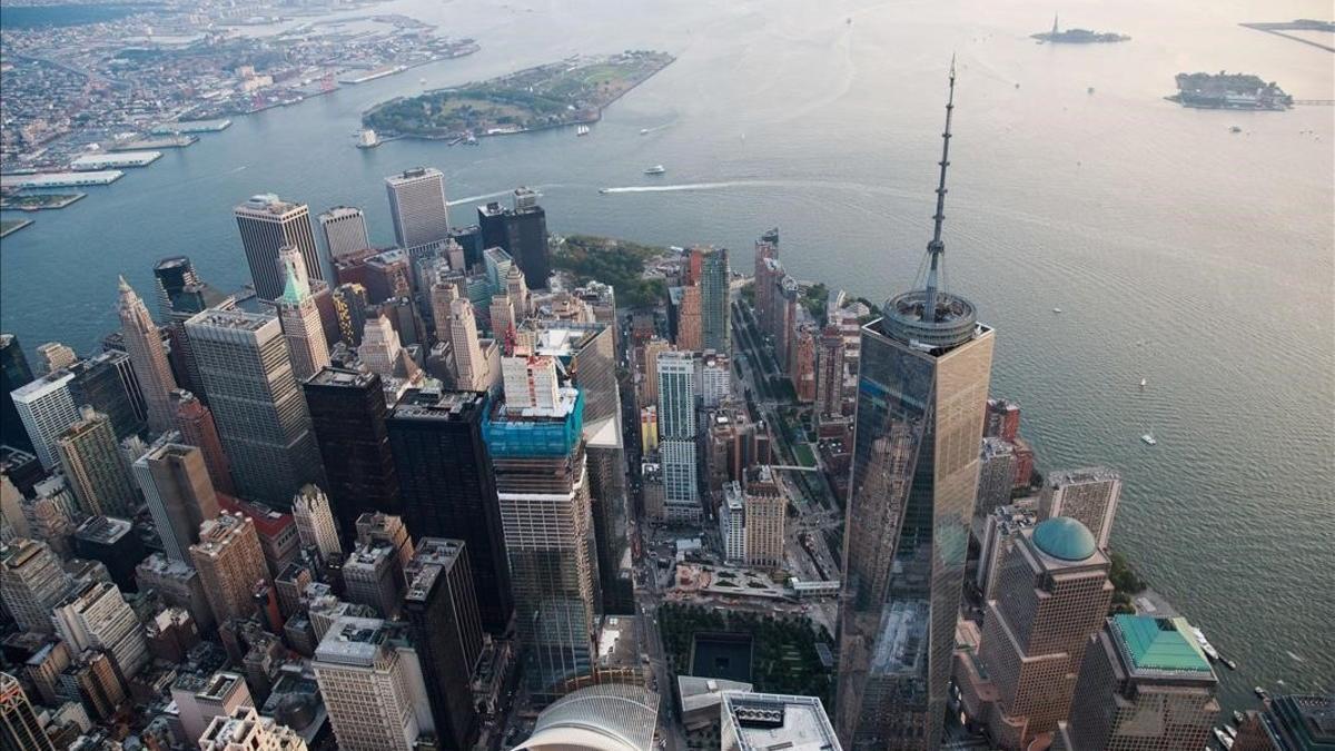Vista aérea del One World Trade Center de Nueva York.