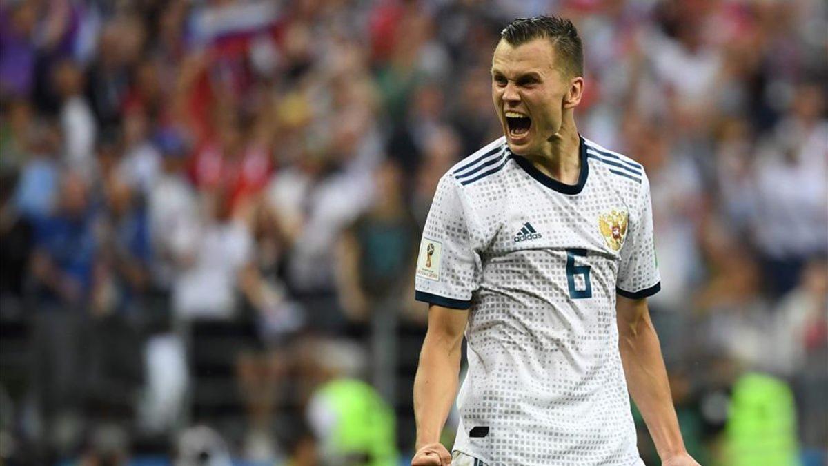 Cheryshev, en un partido con el Rusia en la Copa del Mundo 2018