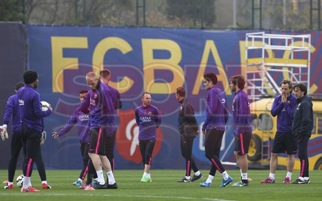 Entreno del FC Barcelona antes del clásico