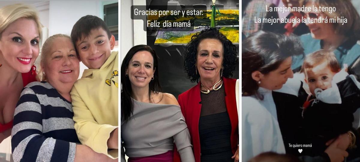 Elena Manzano con su familia, Sara García Espada con su madre y Soledad Carrasco con su familia