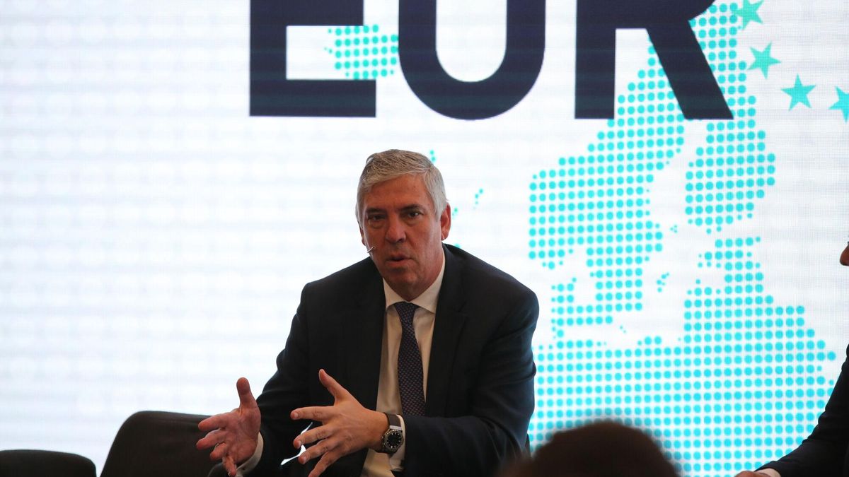 Barcelona 19/06/2025 Economía Activos I Foro sobre la Paz y la Defensa en Europa Jornada o (I Fòrum Prensa Ibérica per la pau i la seguretat a Europa), interviene José Vicente de los Mozos, CEO de Indra Group, en el Hotel Barceló Sants. FOTO DE RICARD CUGAT