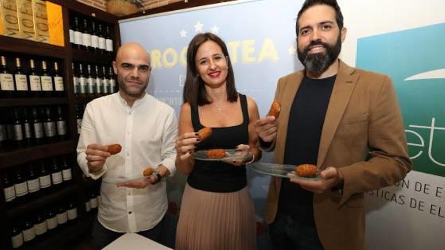 Odón Martínez, Esther Guilabert y José María Martínez presentan ayer el concurso de croquetas.