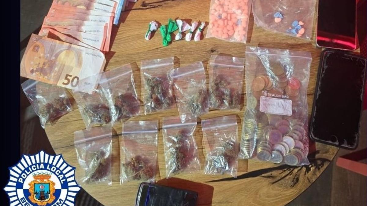 Las sustancias intervenidas por la Policía Local de Benidorm.