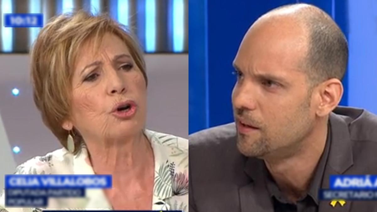 Acalorada discusión entre Celia Villalobos y un independentista: &quot;Os creéis el ombligo del mundo&quot;