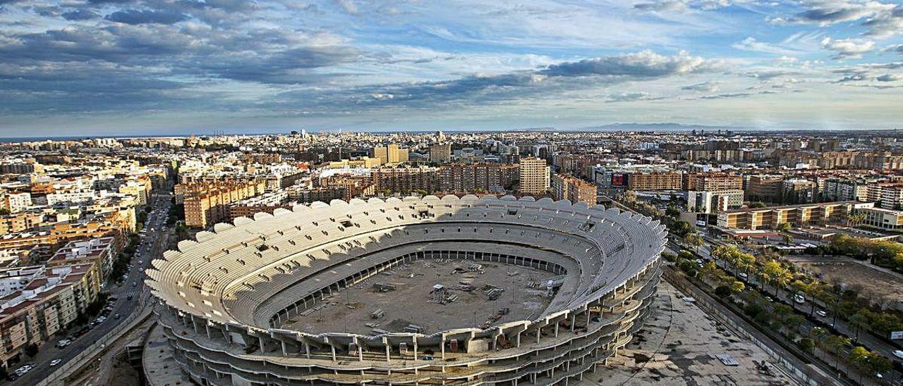 El nuevo Mestalla lleva parado desde el año 2009.