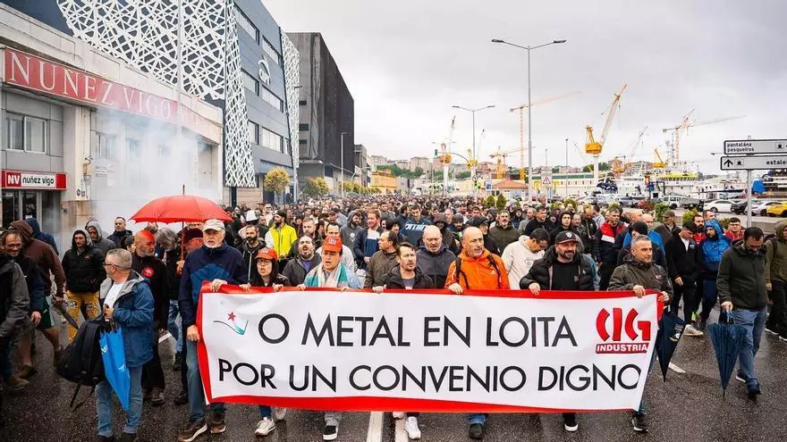 La CIG se manifiesta en Vigo contra el preacuerdo del metal respaldado por CC OO y UGT