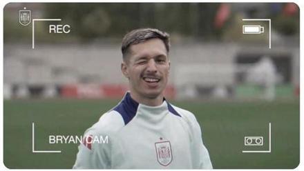 Bryan Zaragoza, en un entrenamiento de la selección en esta ventana de octubre