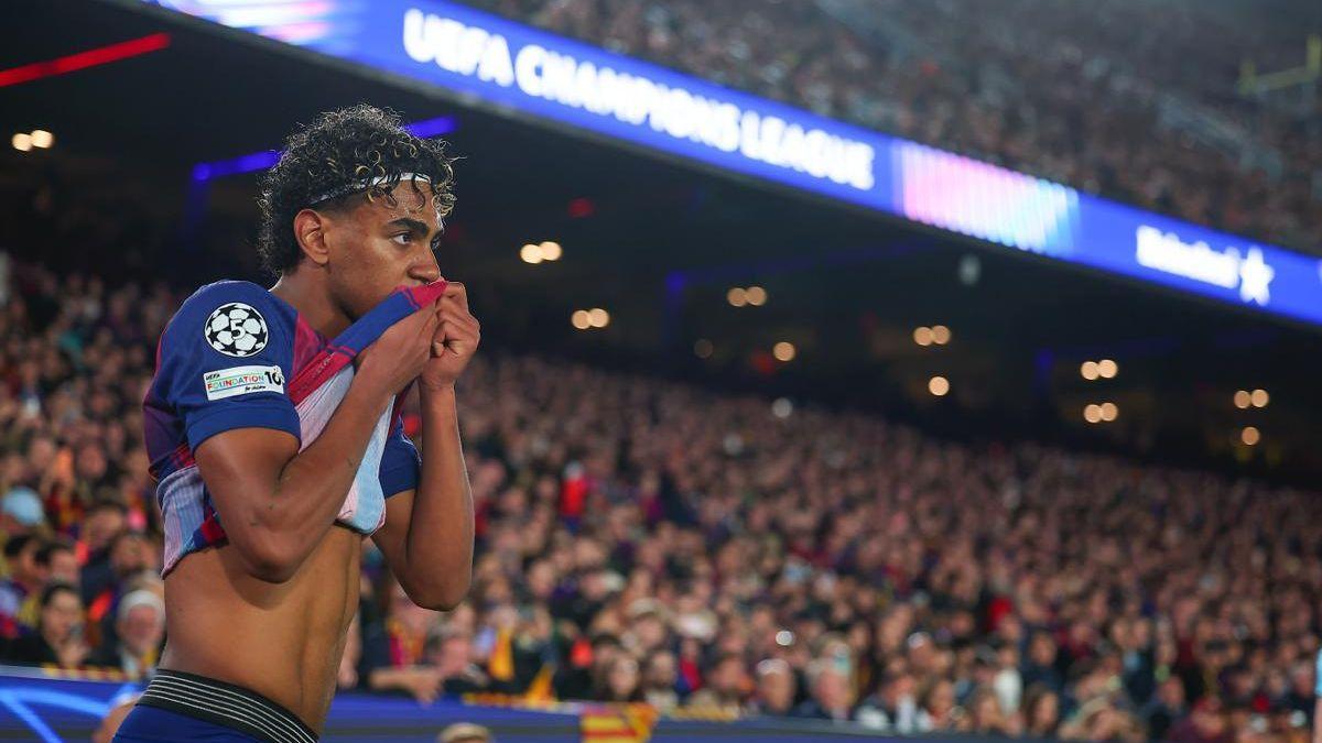 Lamine Yamal, en el partido contra el Atlético de Madrid