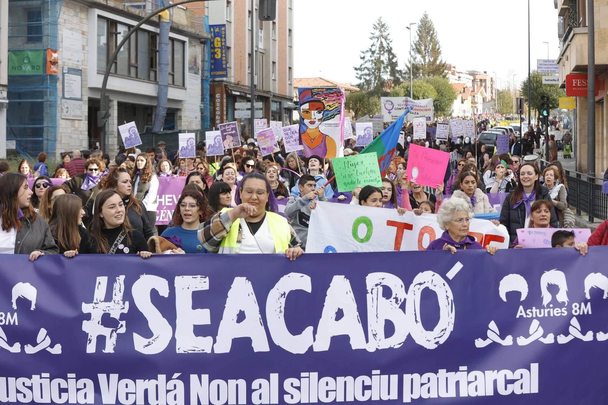 Así fue la manifestación del 25N en Pola de Siero