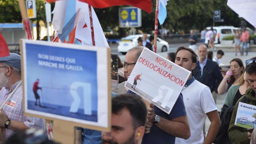 Protesta de personal de subcontratas de R este mes en A Coruña.