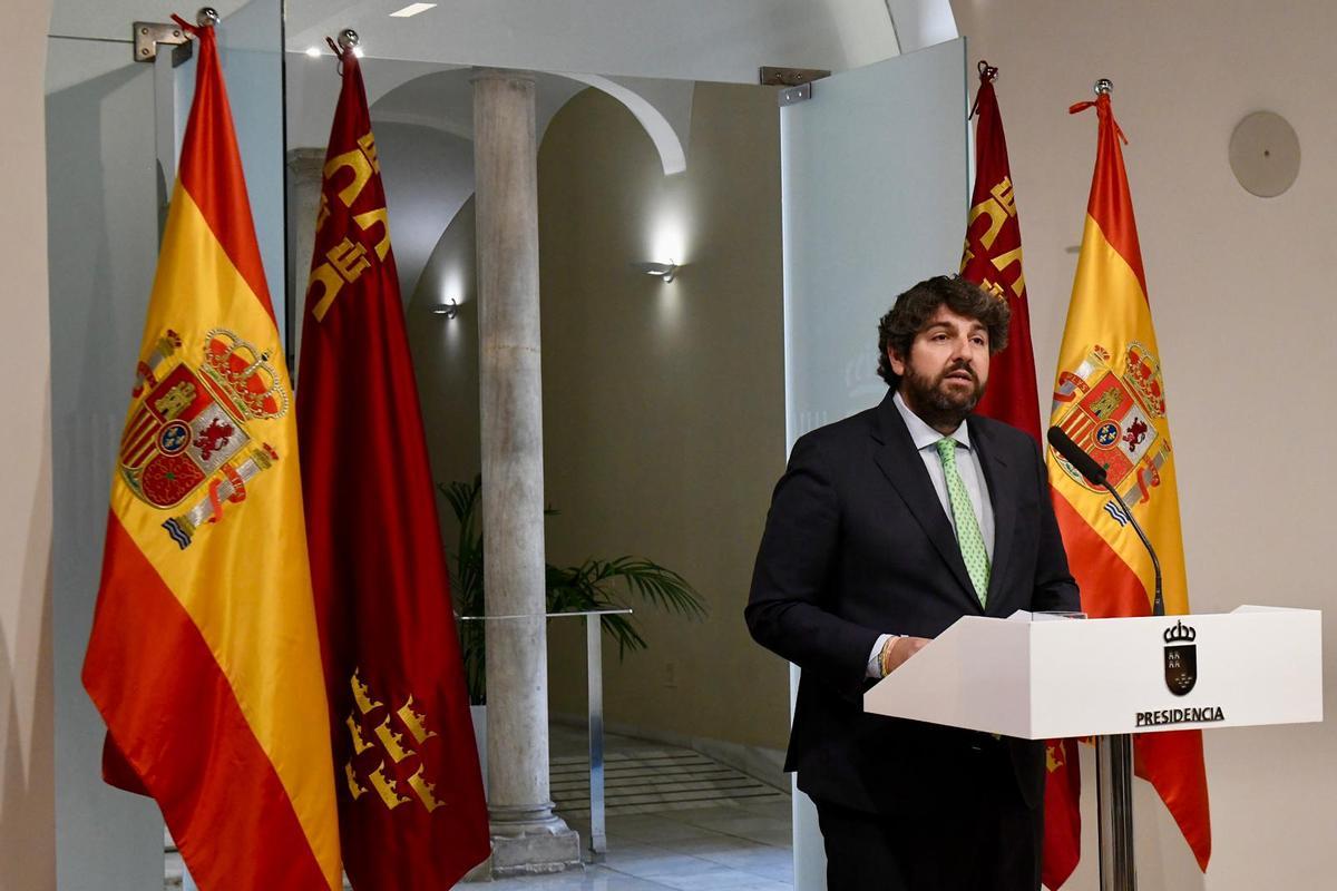 El presidente regional, Fernando López Miras, anuncia este jueves la remodelación de su Ejecutivo