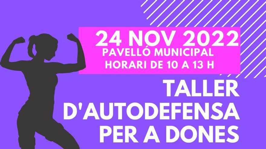 Cartel del taller de autodefensa de l&#039;Alcúdia de Crespins.