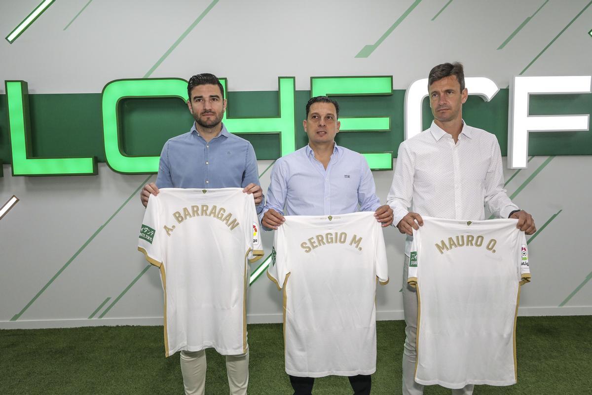 Antonio Barragán, Sergio Mantecón y Mauro Óbolo, componentes de la comisión deportiva del Elche