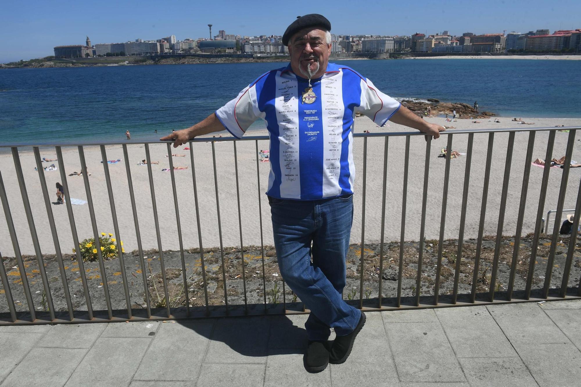Fiesta blanquiazul en Riazor por el 25ª aniversario de la Liga del Dépor