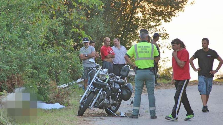 Subida a Igresario, en Cela, en donde se produjo el accidente en el que murió el motorista moañés.