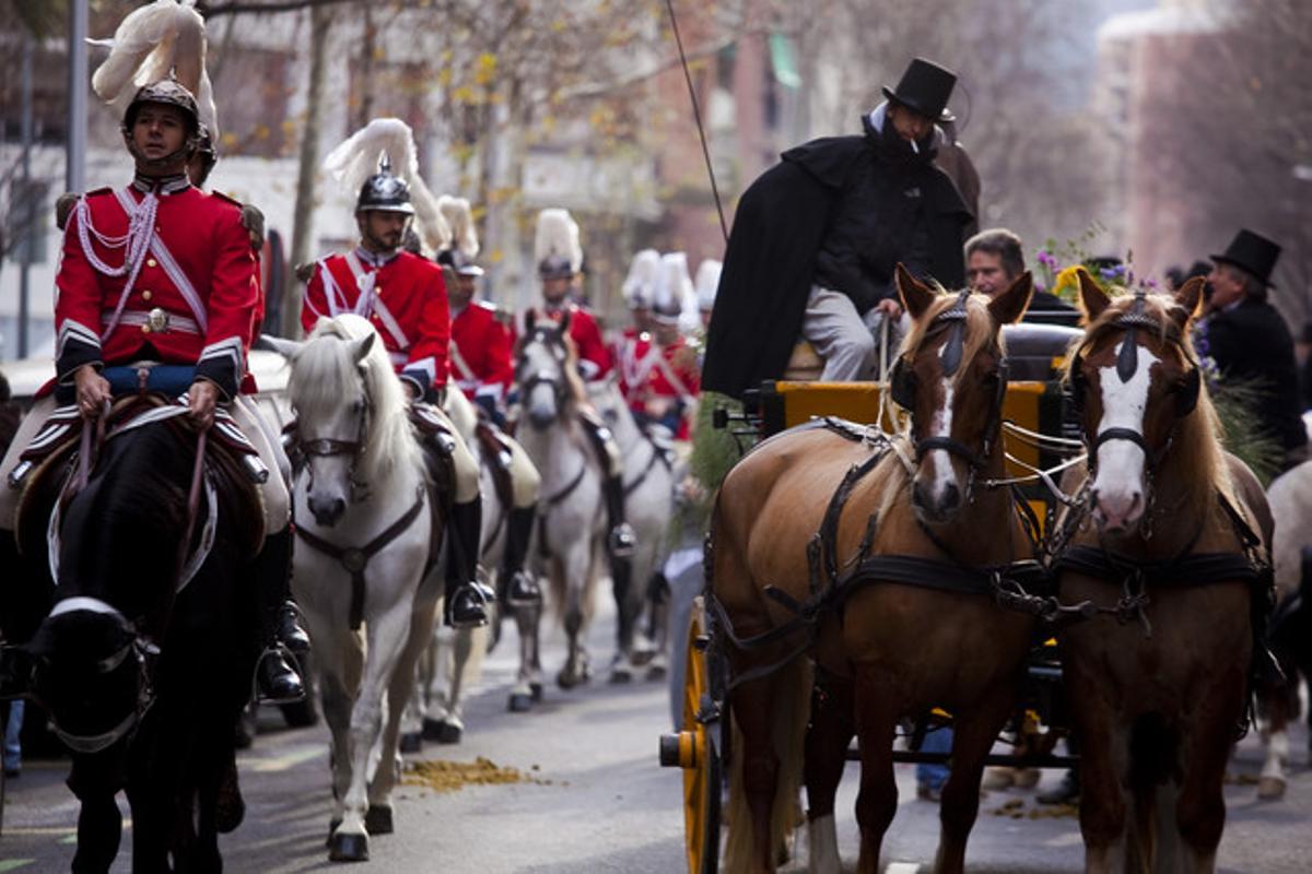 Aspecto del barrio de Sant Andreu durante la celebración de la fiesta de los Tres Tombs.