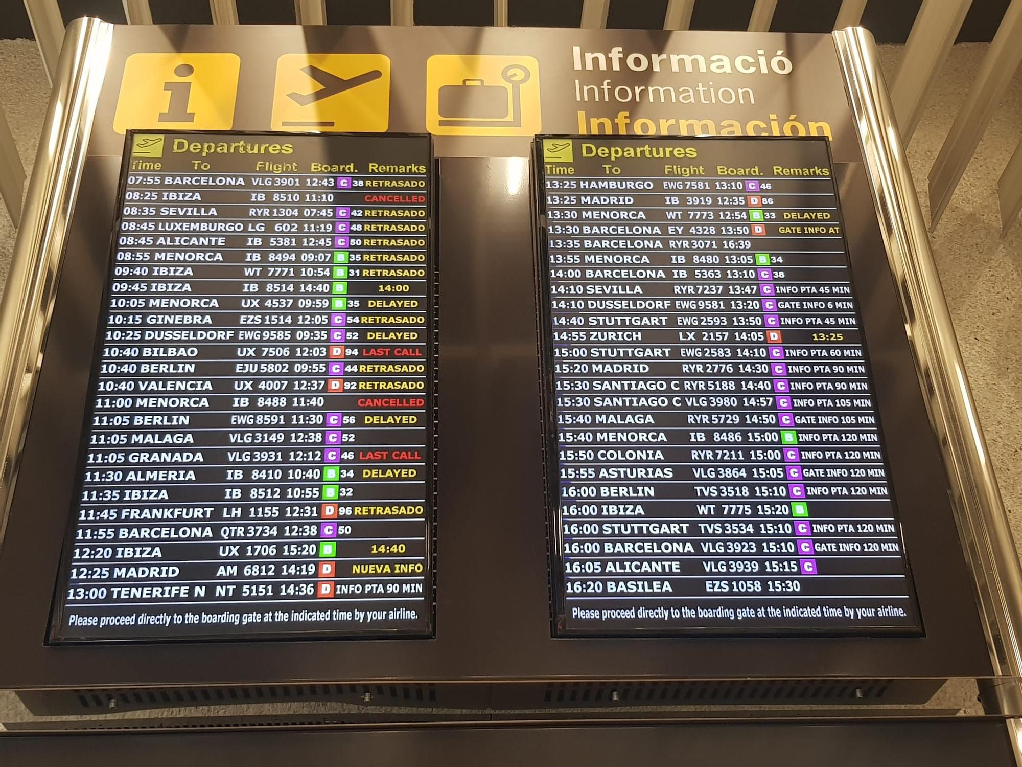 Retrasos en el aeropuerto de Palma por la niebla