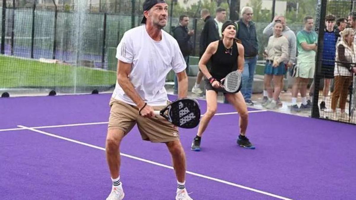 Jürgen Klopp y Gabriela Sabatini, durante el torneo de pádel del WTA 125 en Mallorca