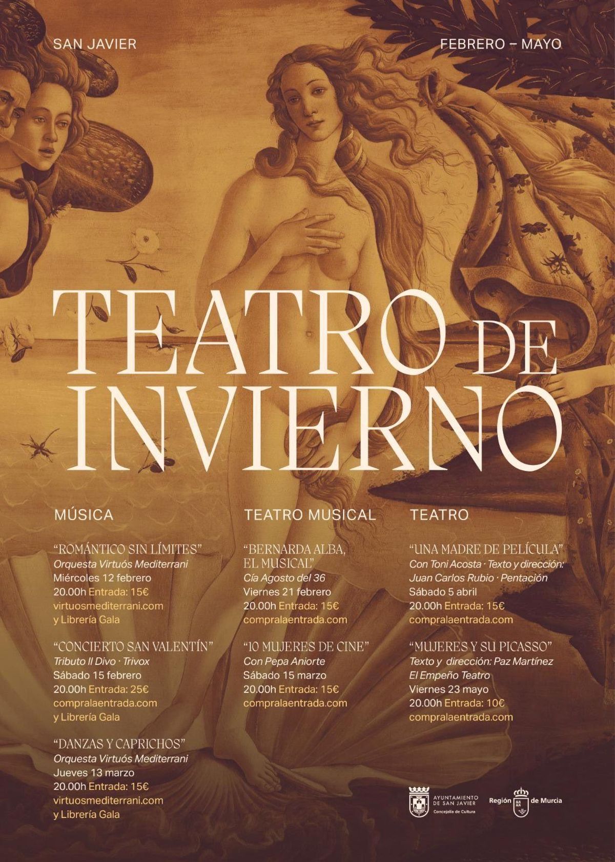 Cartel de la nueva programación del Teatro de Invierno.