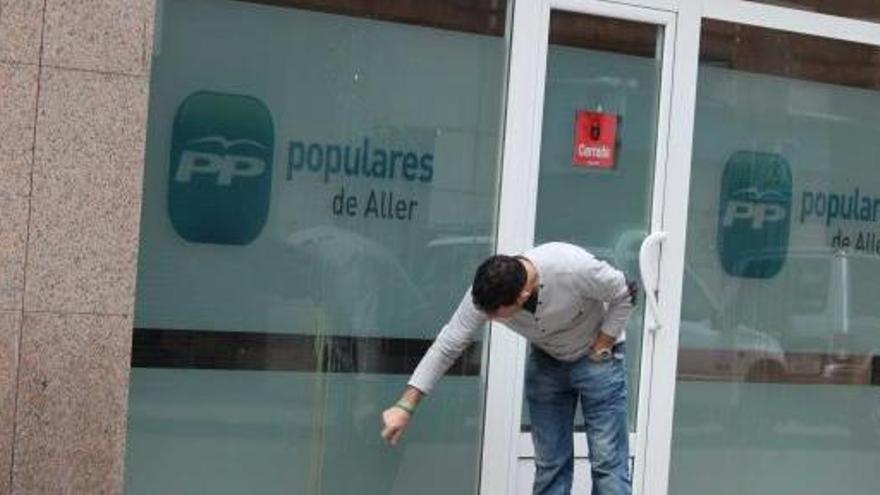 La sede del PP de Aller sufre ataques de madrugada