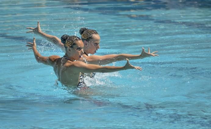 LAS PALMAS DE GRAN CANARIA A 28/05/2017. Natación sincronizada / Final de dúo libre y de dúo mixto de la competición internacional en la piscina  Metropole. FOTO: J.PÉREZ CURBELO