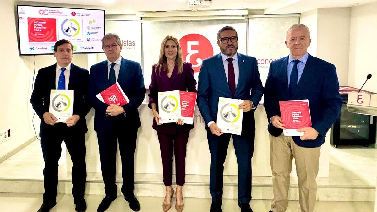 Duréndez, Madrid, López Aragón, López Abad y Meroño, en la presentación.