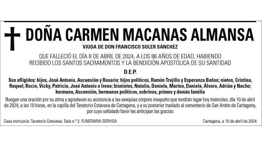 Dª Carmen Macanas Almansa