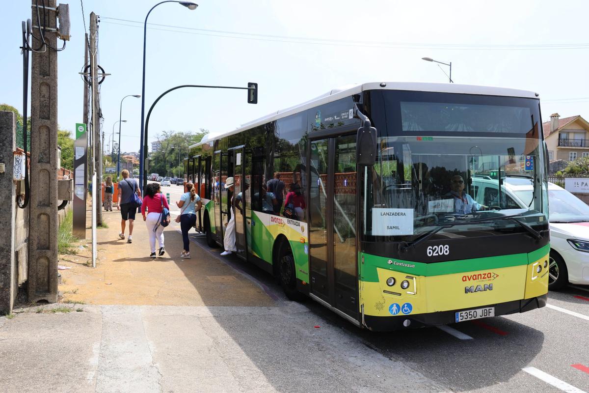 Lanzadera de Vitrasa a Samil, el pasado verano.