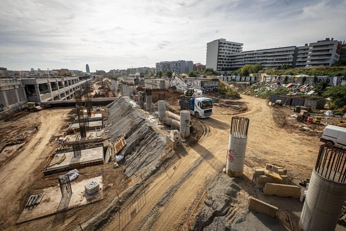 Así están las obras de la futura estación de la Sagrera