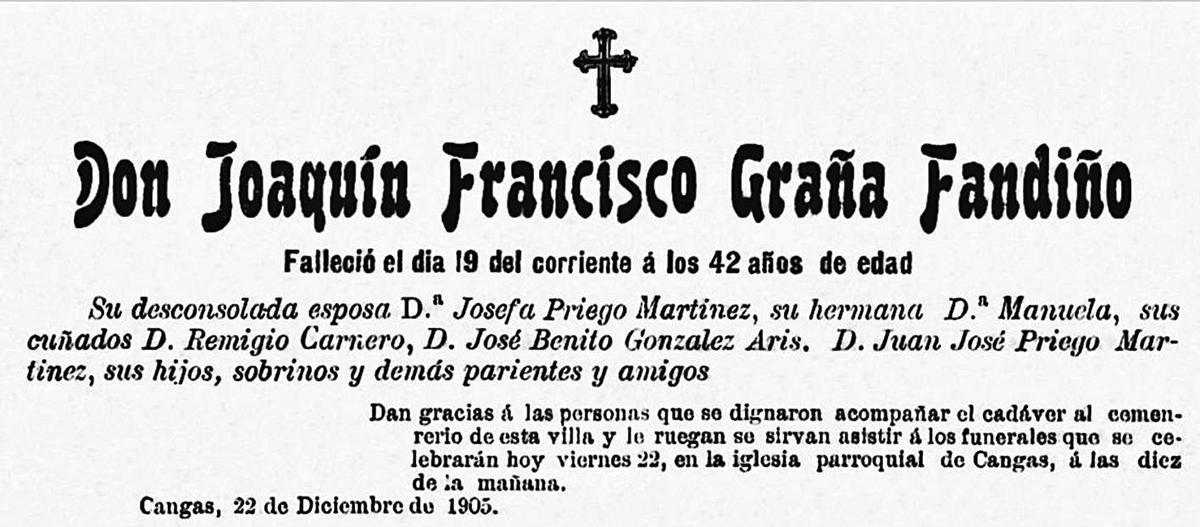 O panteón de Ranqueta, feito en 1899 polo mestre Ignacio Cerviño.