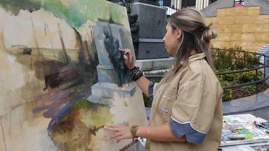 Las calles de Noreña inspiran a los artistas del IX Certamen de pintura al aire libre