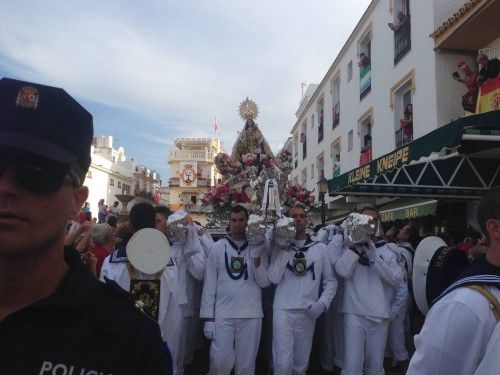 Salida de la procesión de la Virgen del Carmen en Torremolinos.