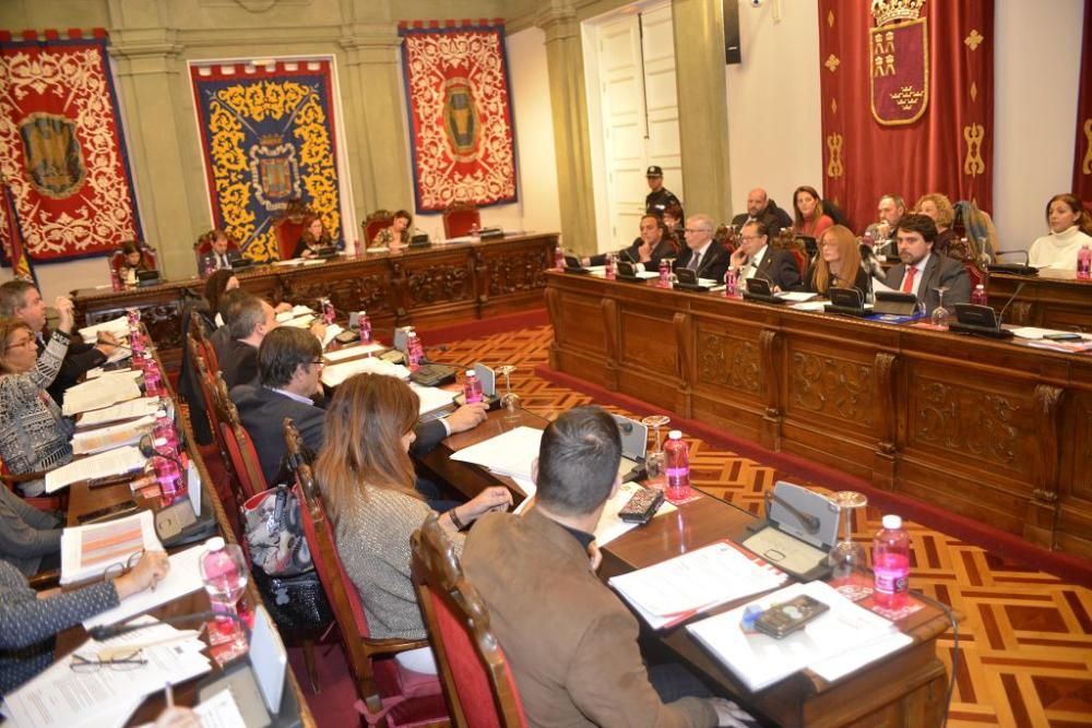 Pleno municipal de Cartagena y rueda de prensa de Ana Belén Castejón