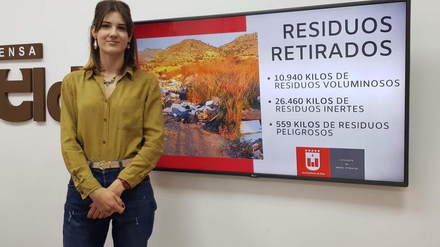 El Ayuntamiento de Elda retira unas 38 toneladas de residuos