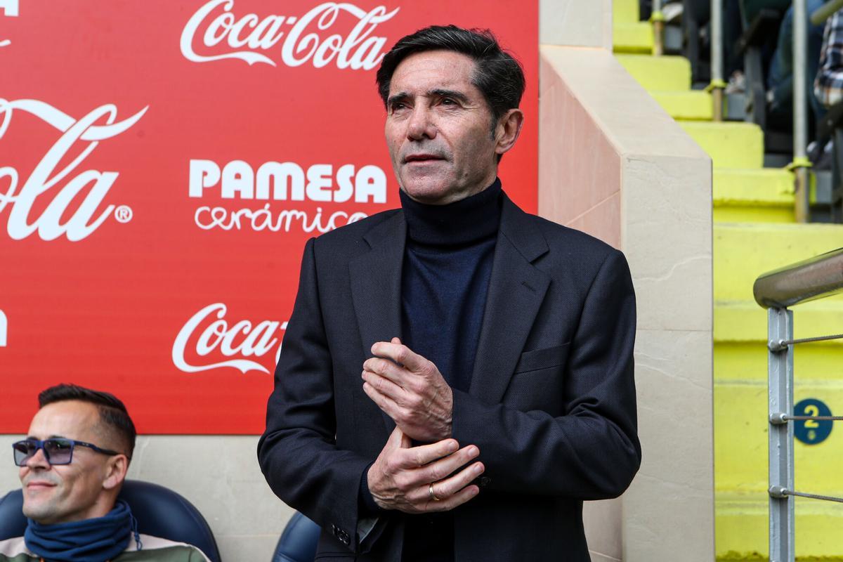 Marcelino, head coach of Villarreal CF, looks on during the Spanish league, LaLiga EA Sports, football match played between Villarreal CF and Elche CF at La Ceramica stadium on March 8, 2026, in Villarreal, Spain. AFP7 08/03/2026 ONLY FOR USE IN SPAIN. Ivan Terron / AFP7 / Europa Press;2026;SOCCER;SPORT;ZSOCCER;ZSPORT;Villarreal CF V Elche CF - LaLiga EA Sports