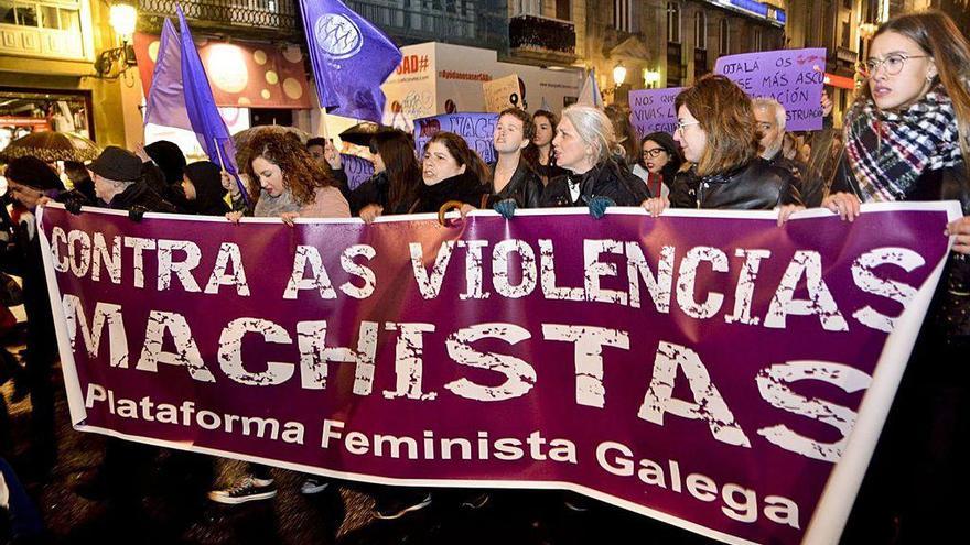 Concentración contra la violencia de género en A Coruña.