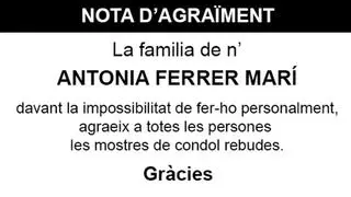 Nota Antonia Ferrer Marí