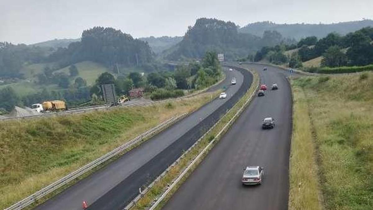 Tramo en obras de la Autovía Minera.